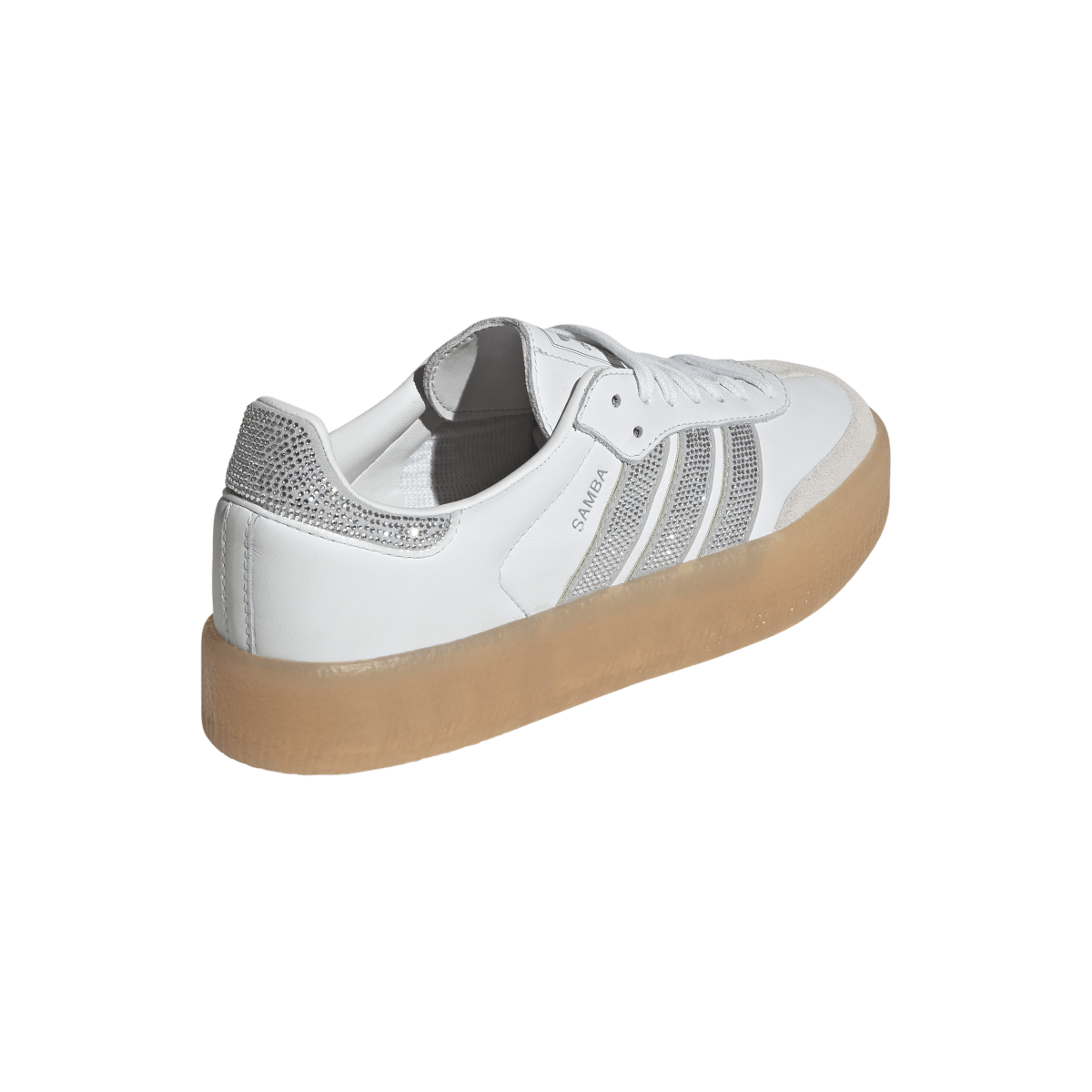 Overkicks - Adidas Sambae Rhinestone Crystal White Silver (Womens) (IH4046) - vista superior