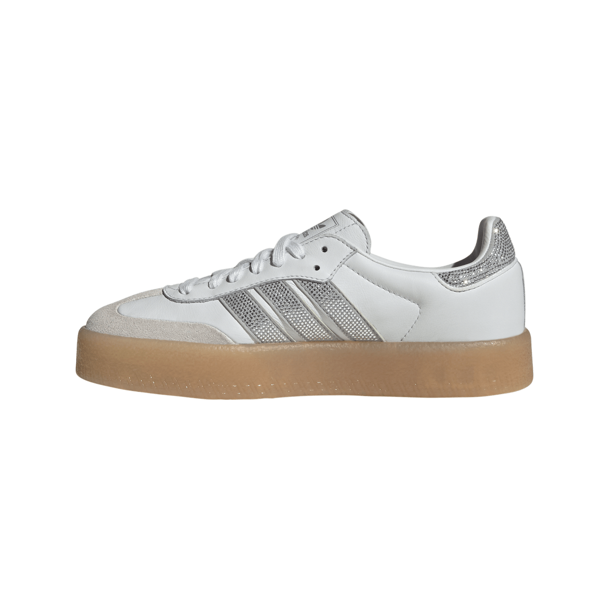 Overkicks - Adidas Sambae Rhinestone Crystal White Silver (Womens) (IH4046) - detalle talon