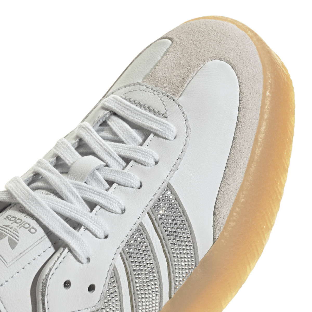 Overkicks - Adidas Sambae Rhinestone Crystal White Silver (Womens) (IH4046) - detalle lateral interior