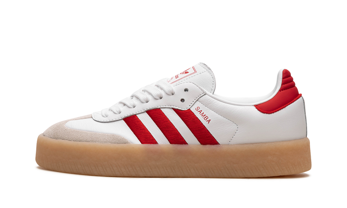 Overkicks - Adidas Sambae White Better Scarlet Gum (Womens) (ID0438) - vista lateral