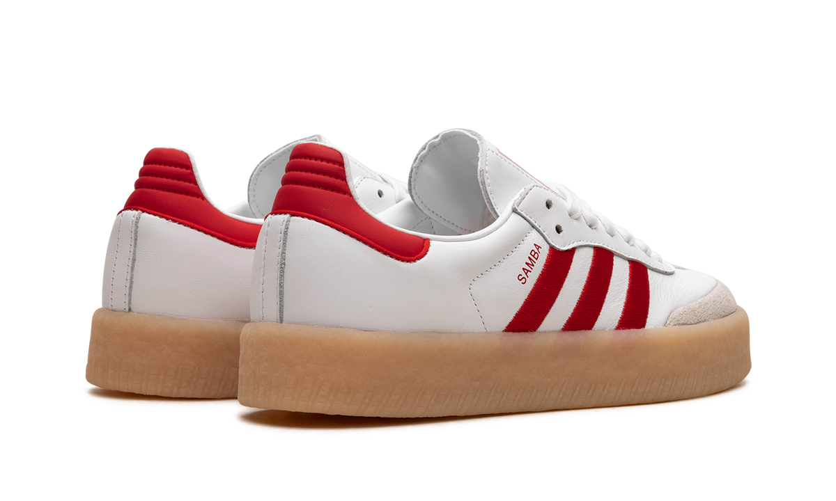 Overkicks - Adidas Sambae White Better Scarlet Gum (Womens) (ID0438) - par completo