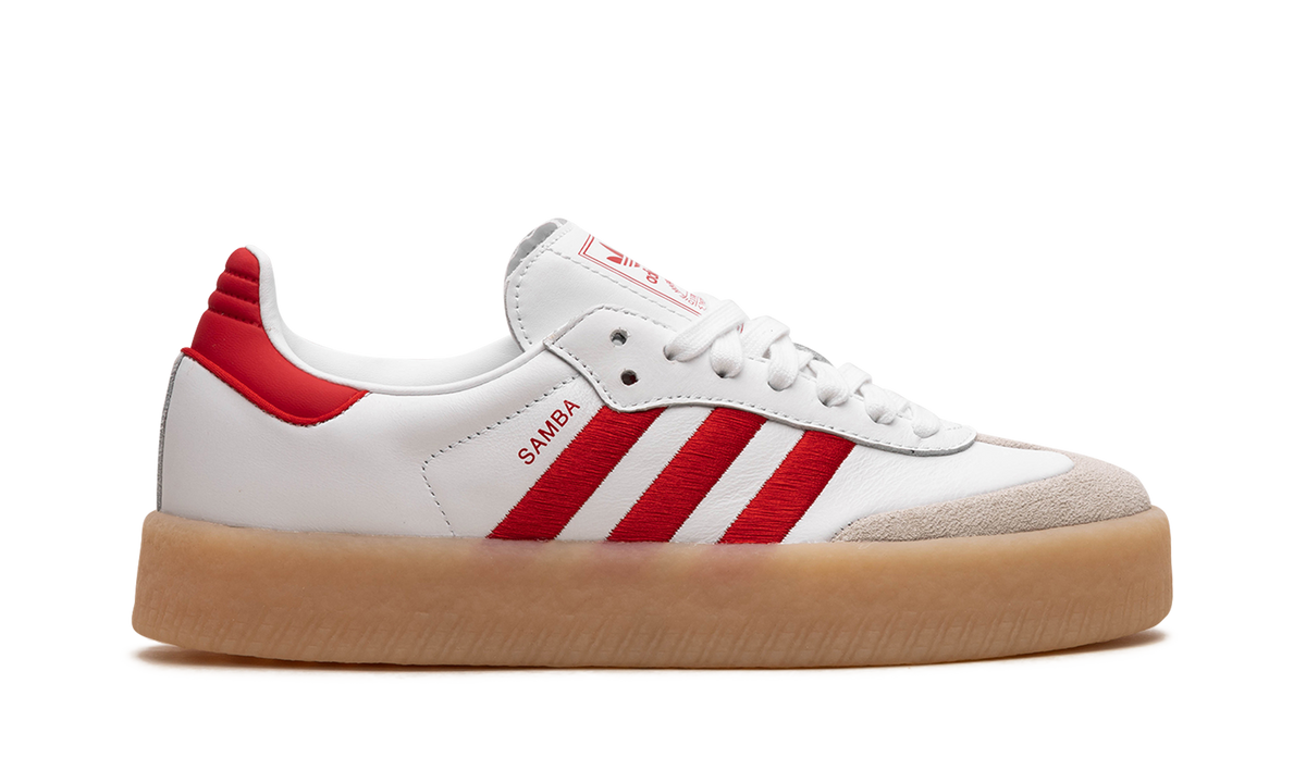 Overkicks - Adidas Sambae White Better Scarlet Gum (Womens) (ID0438) - detalle talon