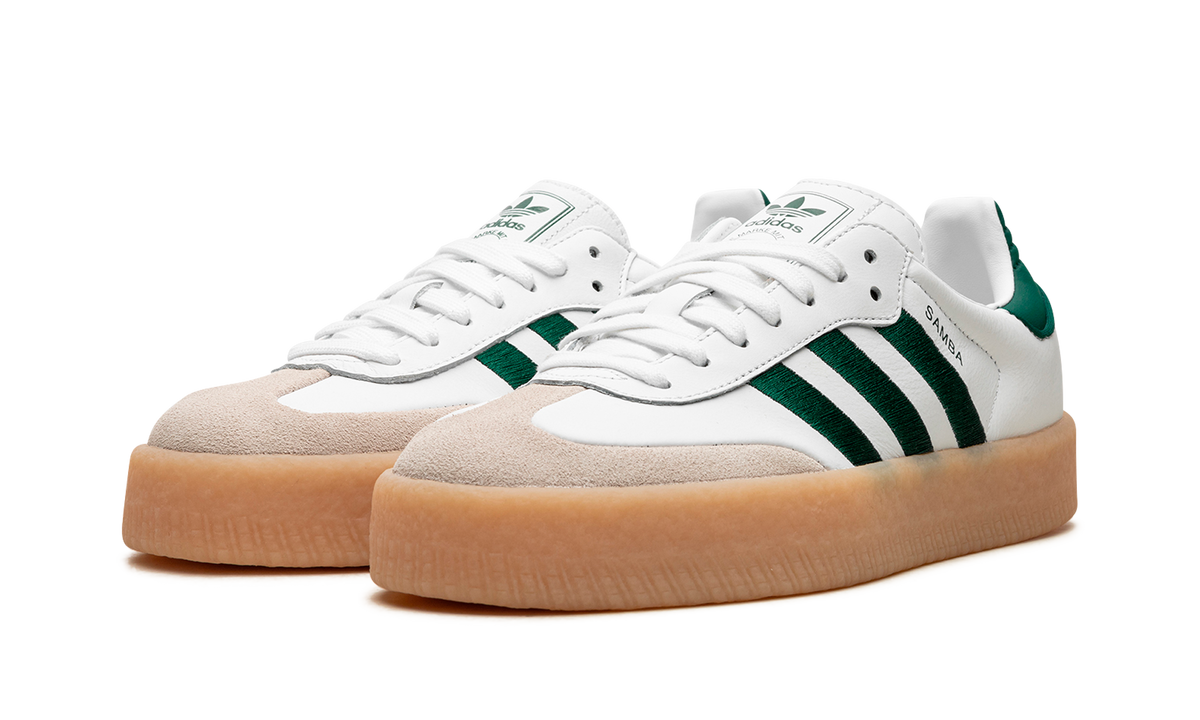 Overkicks - Adidas Sambae White Collegiate Green Gum (Womens) (ID0440) - vista trasera
