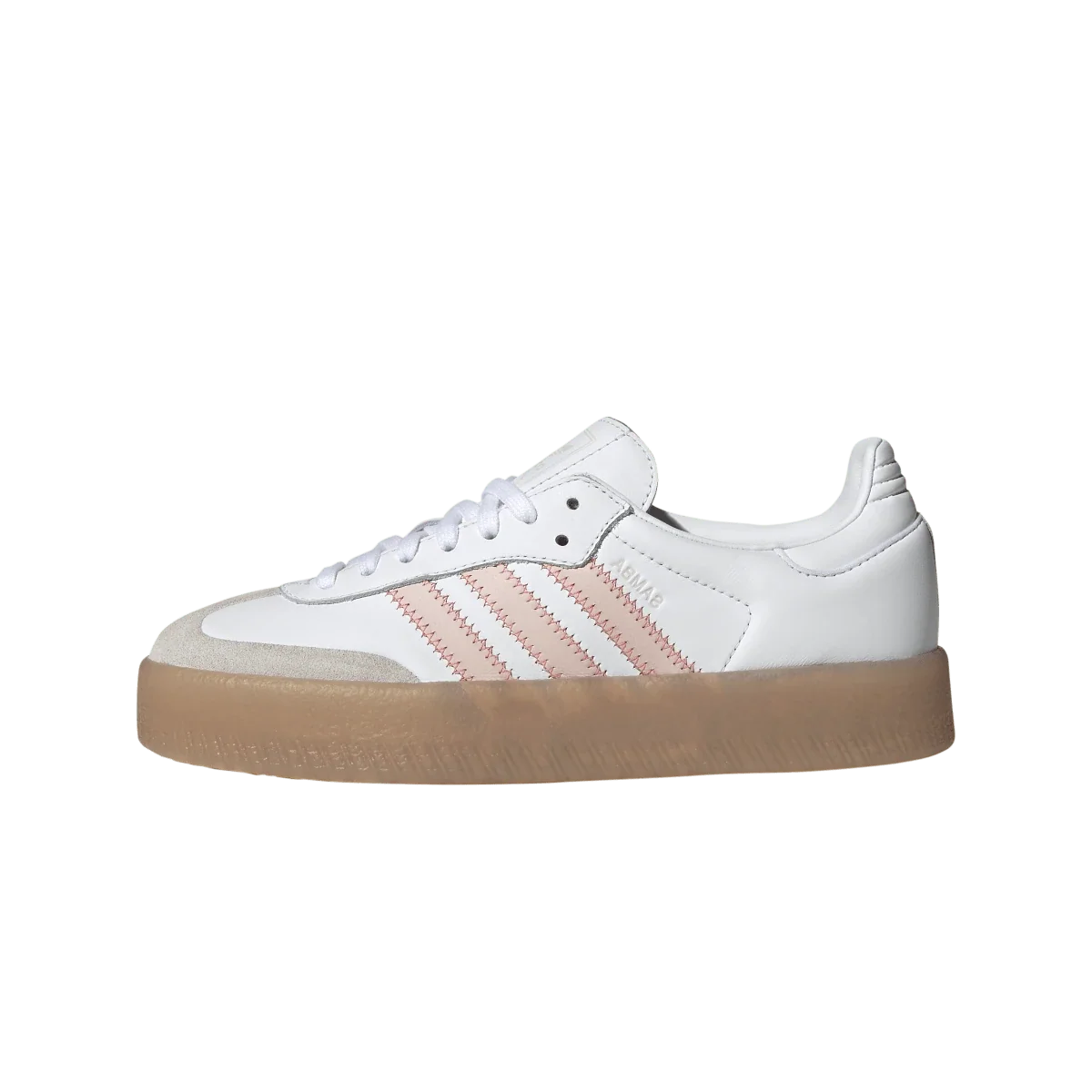 Overkicks - Adidas Sambae White Sandy Pink Red (Womens) (IH4026) - vista lateral