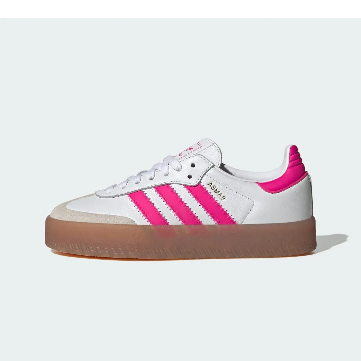 Overkicks - Adidas Sambae White Shock Pink (GS) (JP9532) - vista lateral