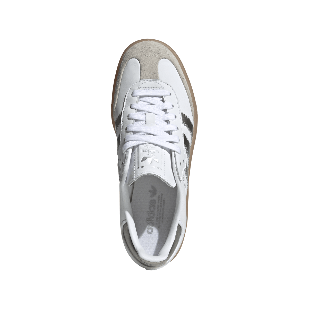 Overkicks - Adidas Sambae White Silver Metallic (Womens) (JS3943) - par completo