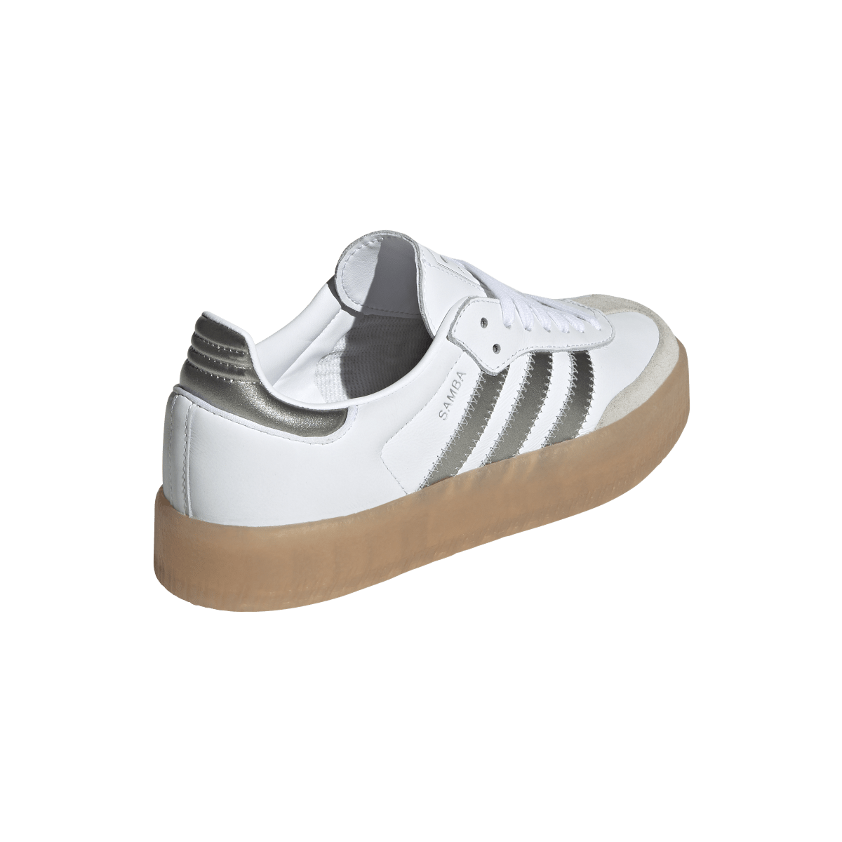 Overkicks - Adidas Sambae White Silver Metallic (Womens) (JS3943) - vista superior