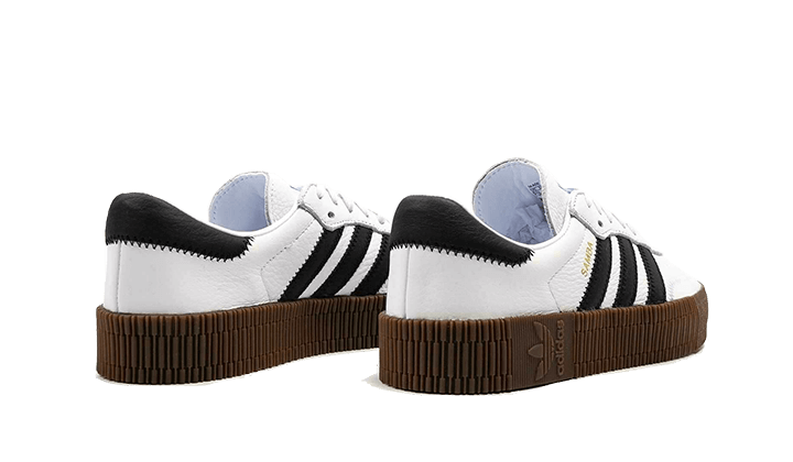Overkicks - Adidas Sambarose White Black Gum (Womens) (AQ1134) - vista trasera