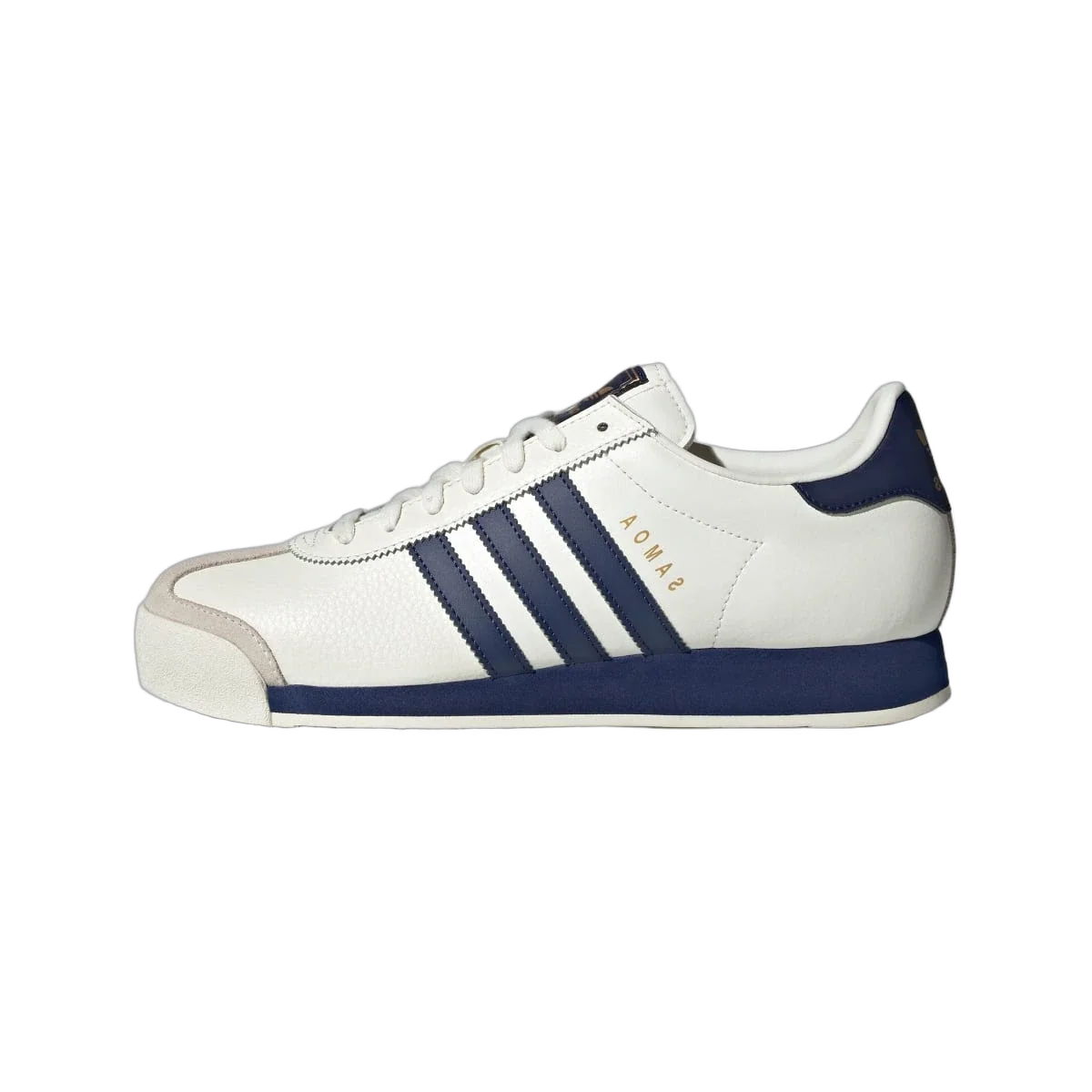 Overkicks - Adidas Samoa Off White Dark Blue Gold Metallic (JQ0047) - vista lateral