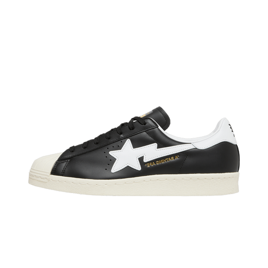 Overkicks - Adidas Superstar 80s Bape Black White Gold (2022) (IF2385 / 1I73-191-919 / 1I73-291-917) - vista lateral