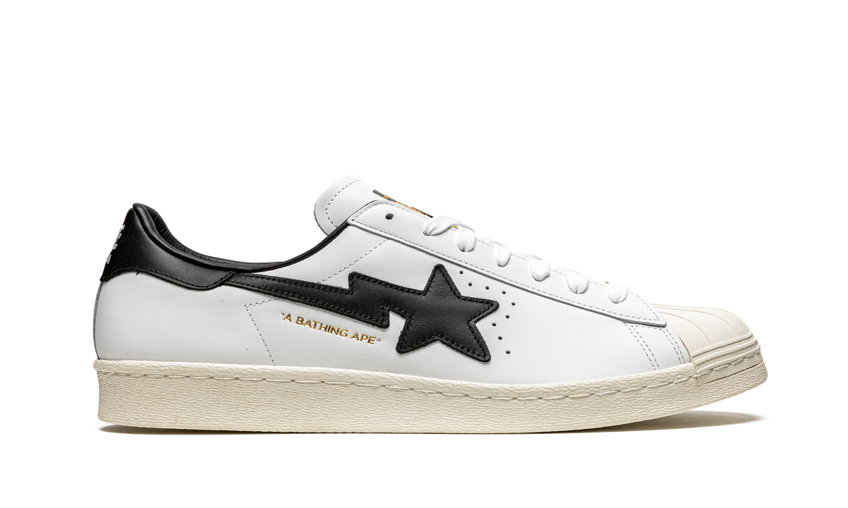 Overkicks - Adidas Superstar 80s Bape White Black (GZ8980) - detalle talón