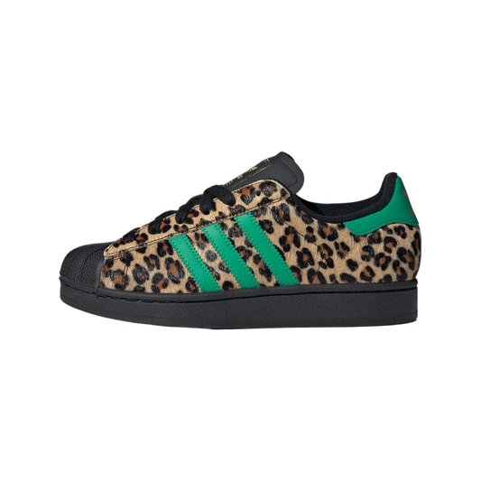 Overkicks - Adidas Superstar Black Green Leopard (JP8165) - vista lateral