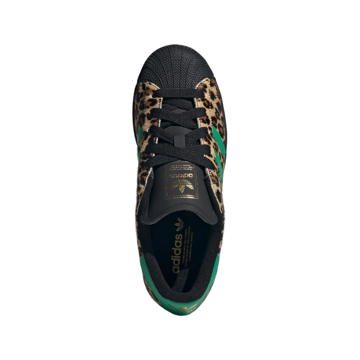 Overkicks - Adidas Superstar Black Green Leopard (JP8165) - vista trasera