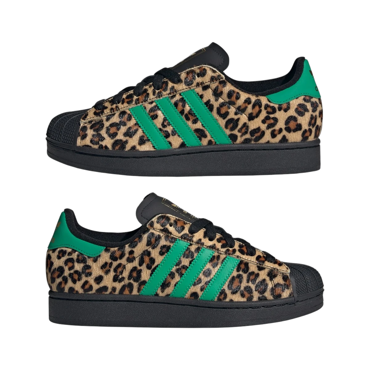 Overkicks - Adidas Superstar Black Green Leopard (JP8165) - detalle lateral interior
