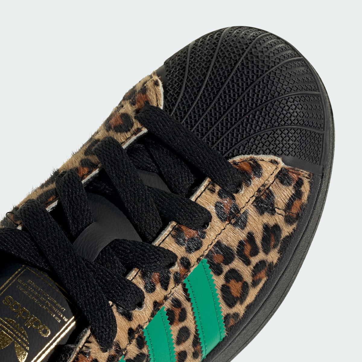 Overkicks - Adidas Superstar Black Green Leopard (JP8165) - detalle