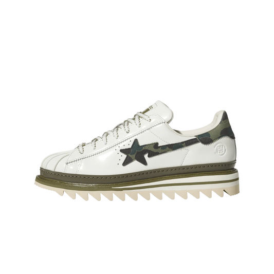 Overkicks - Adidas Superstar CLOT by Edison Chen x Bape Off White (KJ1473) - vista lateral