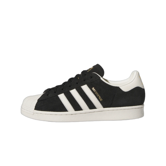 Overkicks - Adidas Superstar Core Black Off White Gold Metallic (JH9159) - vista lateral