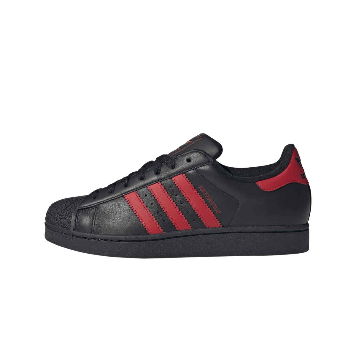 Overkicks - Adidas Superstar II Black Scarlet (IH4172) - vista lateral