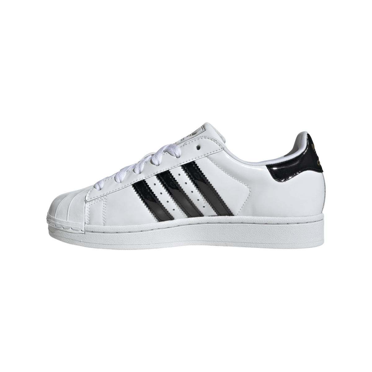 Overkicks - Adidas Superstar II Cloud White Core Black Gold Metallic (JS4010) - detalle talón
