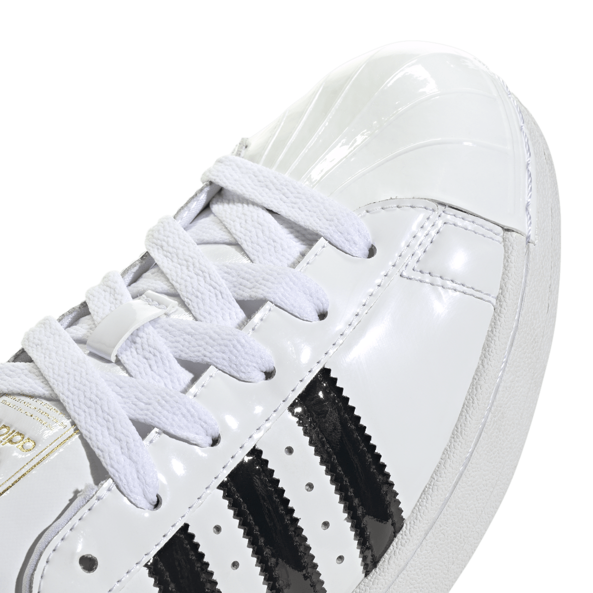 Overkicks - Adidas Superstar II Cloud White Core Black Gold Metallic (JS4010) - detalle lateral interior