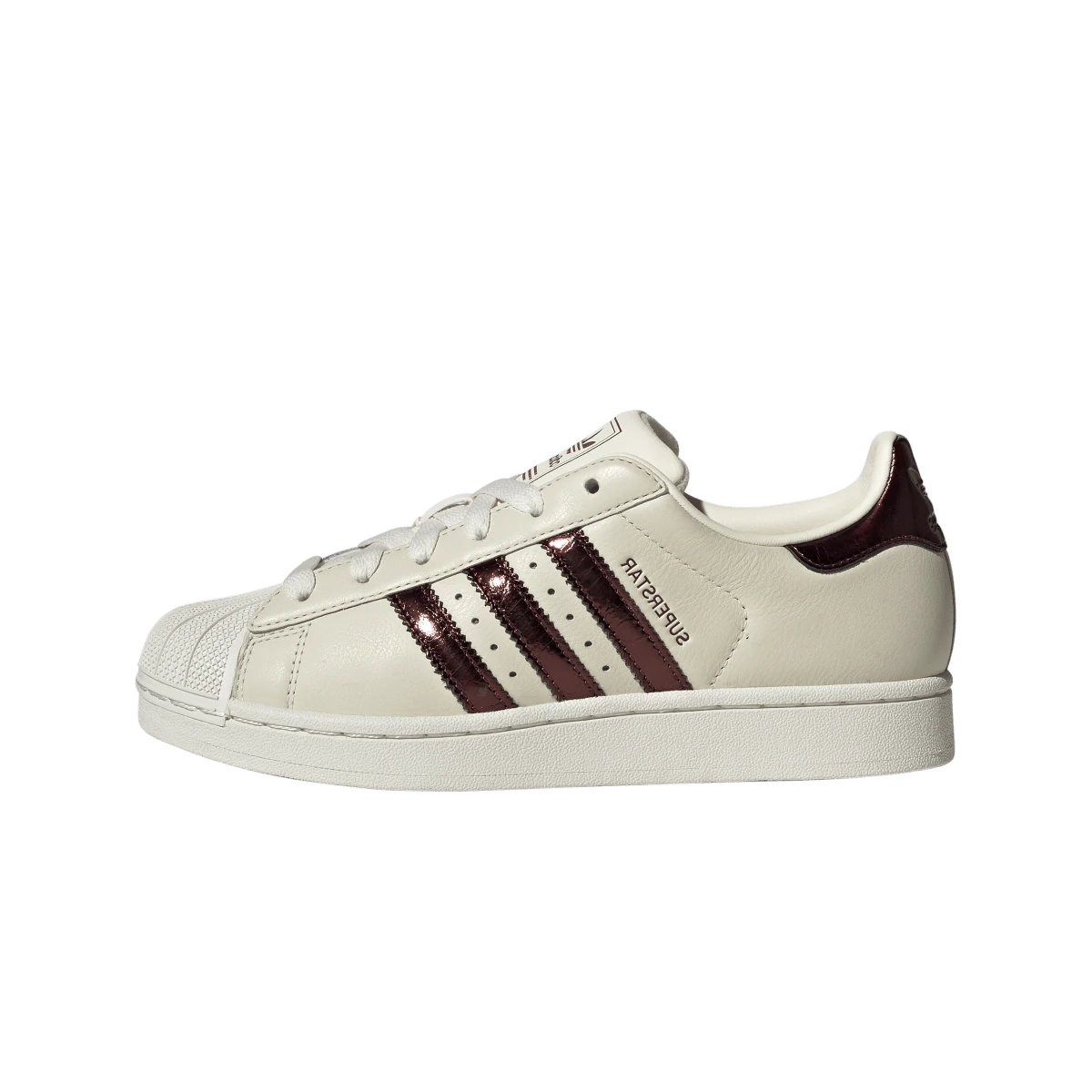 Overkicks - Adidas Superstar II Off White Maroon Gold Metallic (KJ4692) - vista lateral