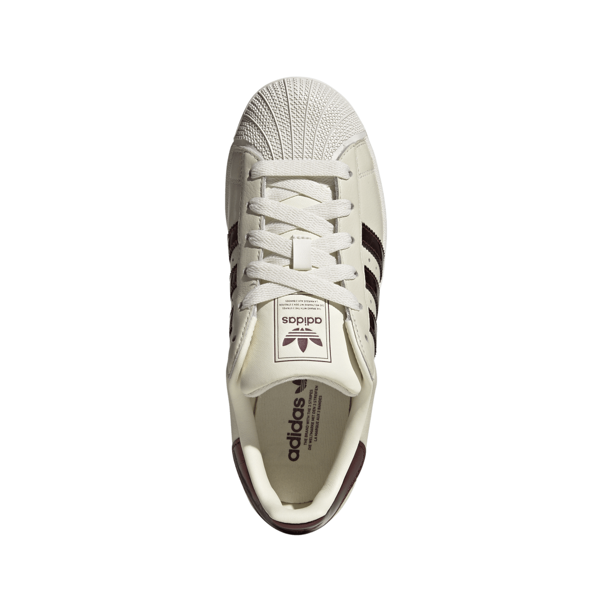 Overkicks - Adidas Superstar II Off White Maroon Gold Metallic (KJ4692) - par completo
