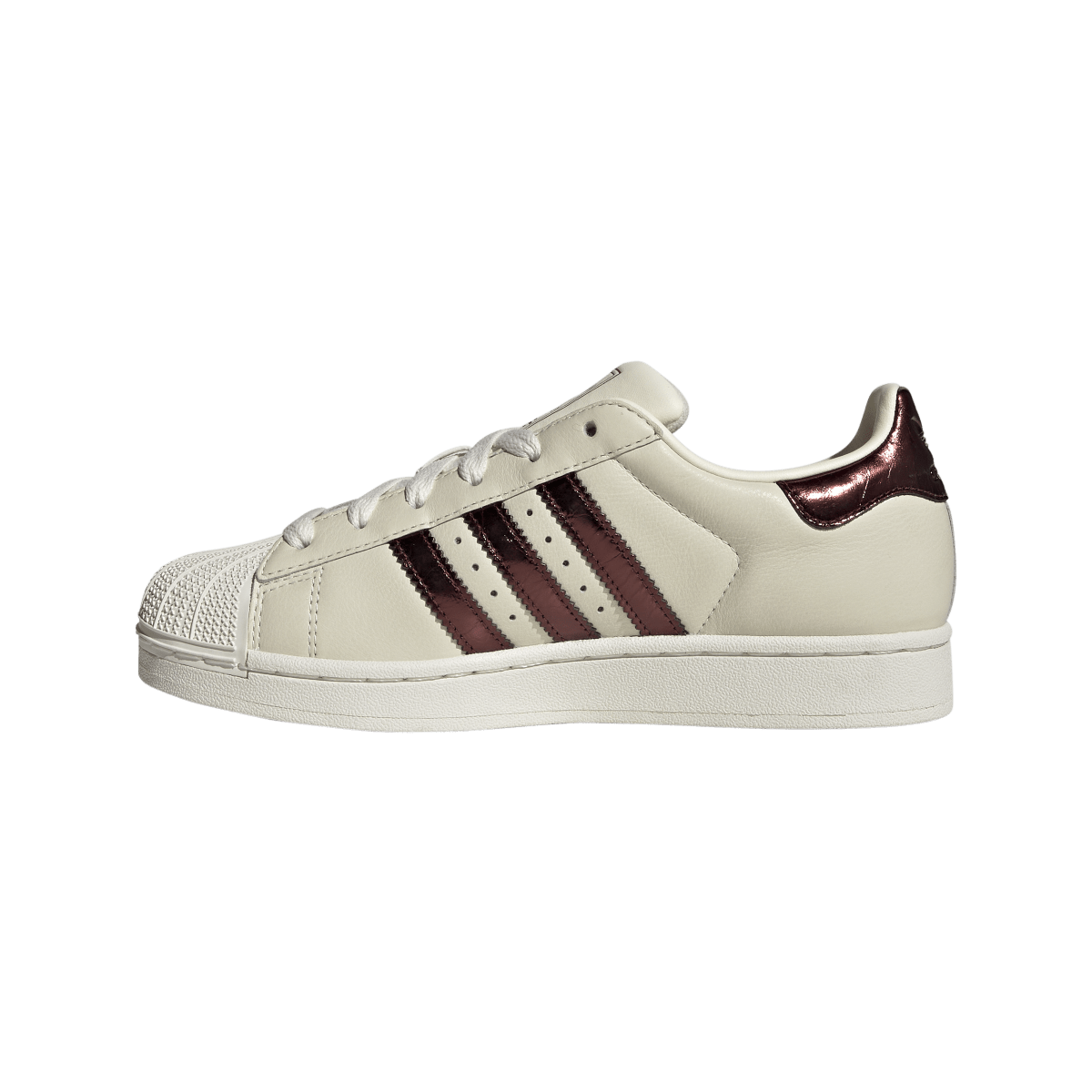 Overkicks - Adidas Superstar II Off White Maroon Gold Metallic (KJ4692) - detalle talón