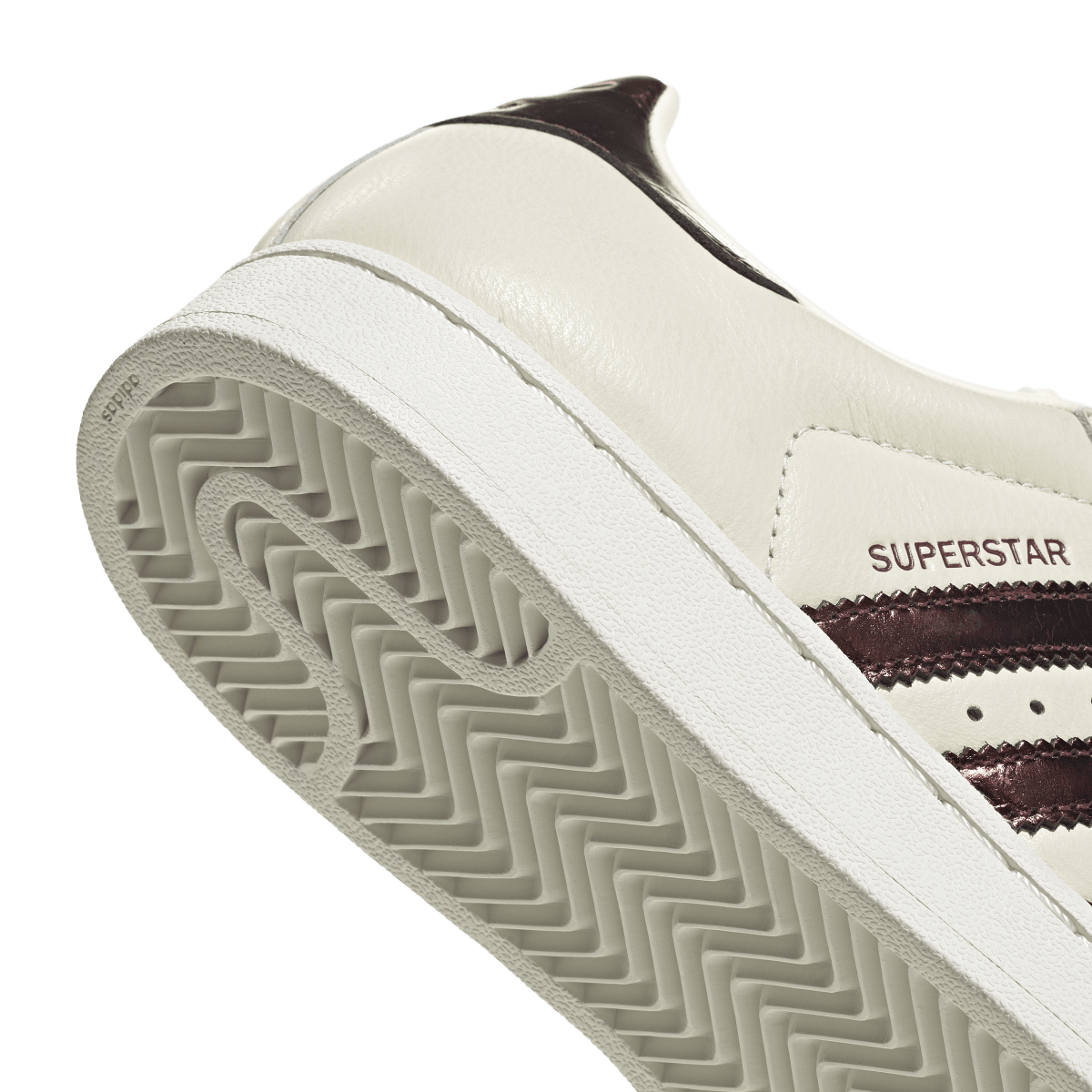 Overkicks - Adidas Superstar II Off White Maroon Gold Metallic (KJ4692) - detalle lateral interior