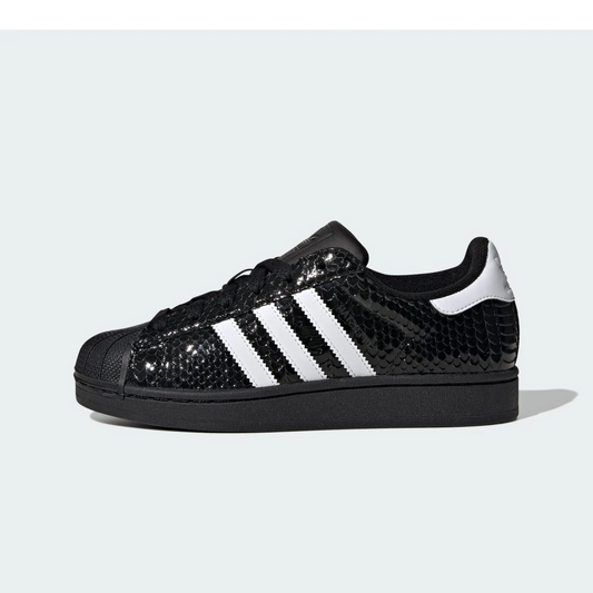 Overkicks - Adidas Superstar II Patent Snakeskin Black White (KH9019) - vista lateral