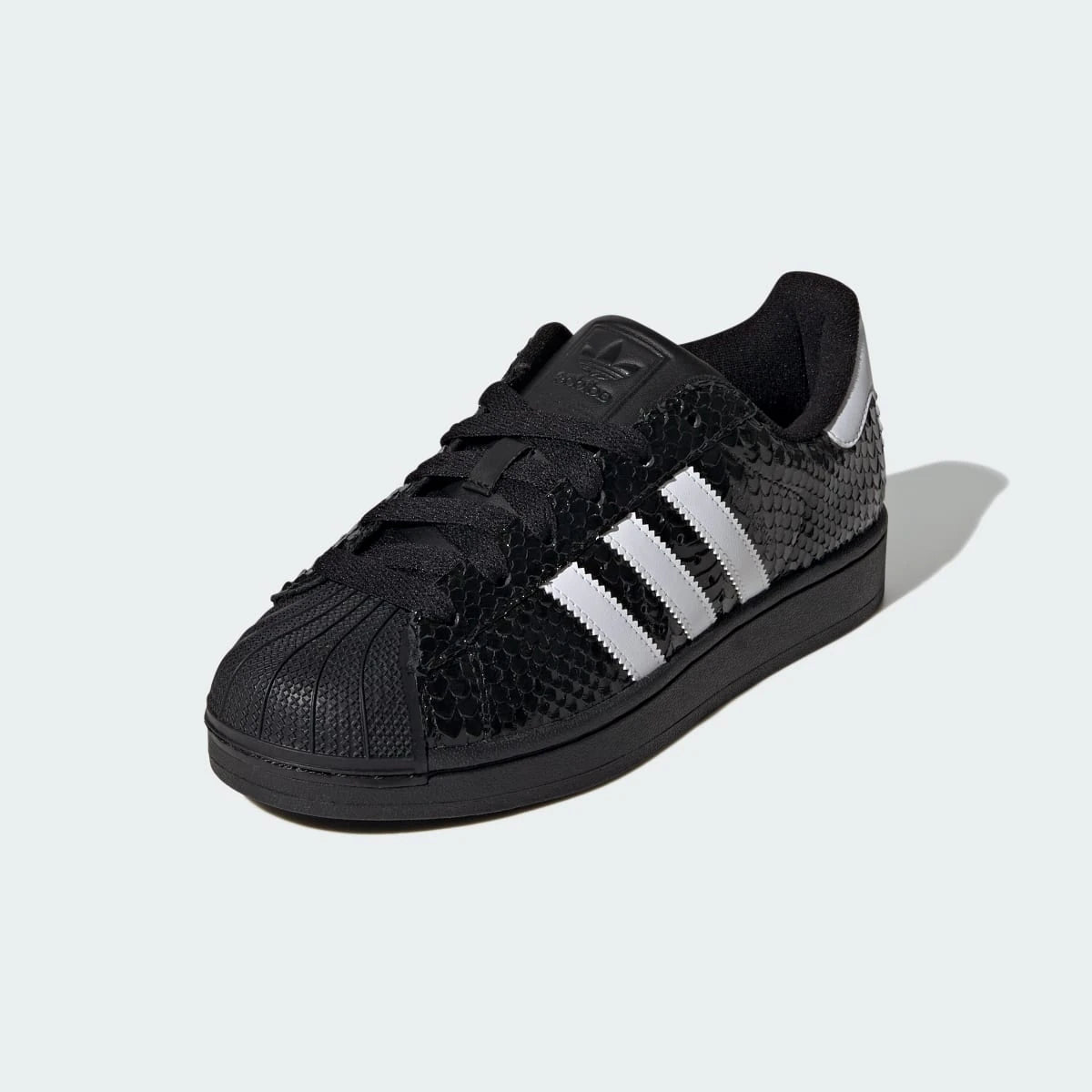 Overkicks - Adidas Superstar II Patent Snakeskin Black White (KH9019) - vista trasera