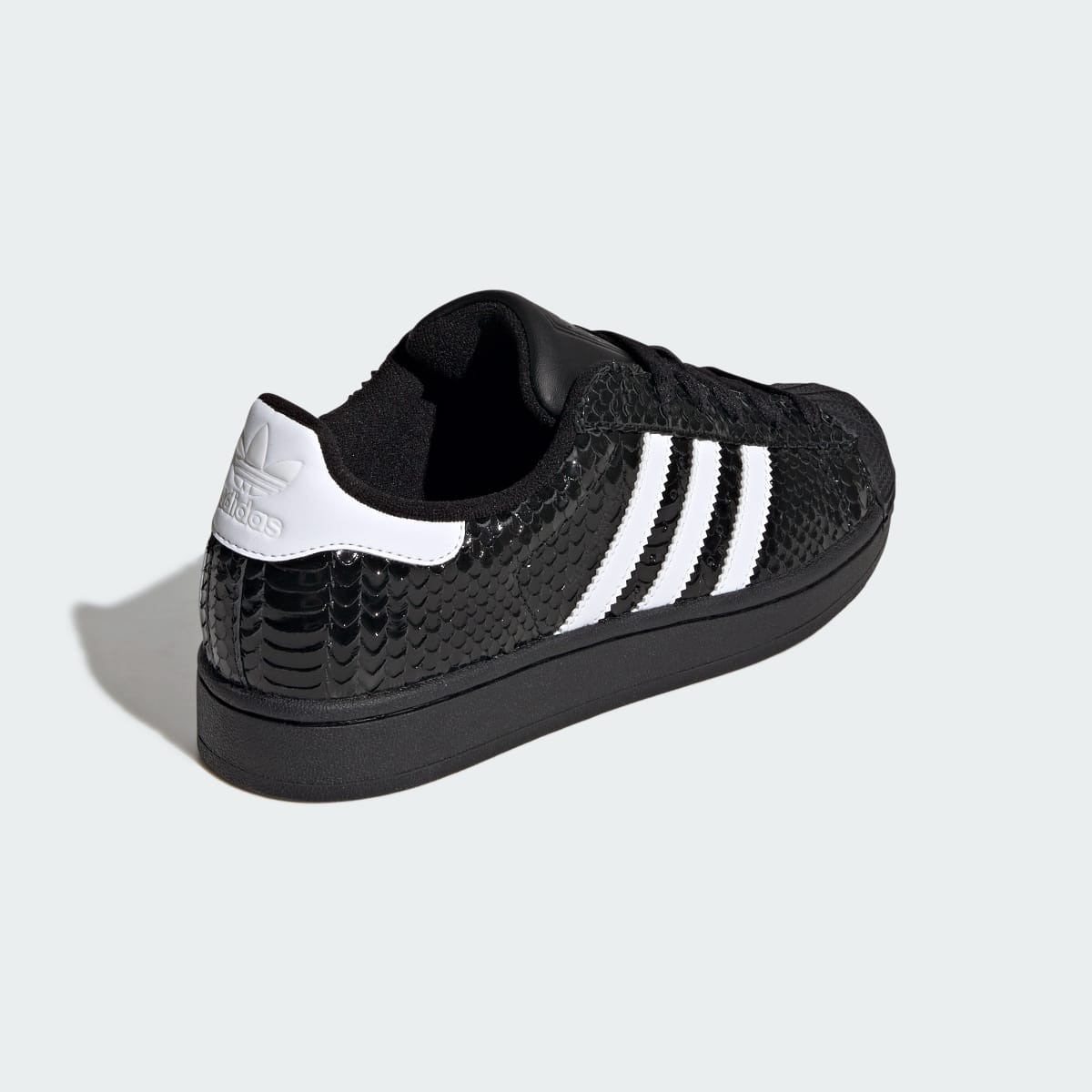 Overkicks - Adidas Superstar II Patent Snakeskin Black White (KH9019) - vista superior