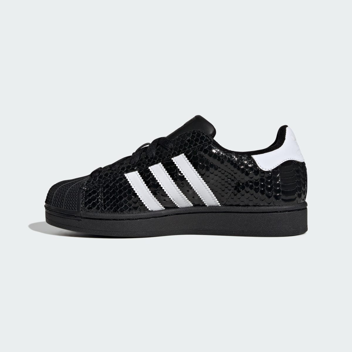 Overkicks - Adidas Superstar II Patent Snakeskin Black White (KH9019) - detalle talón