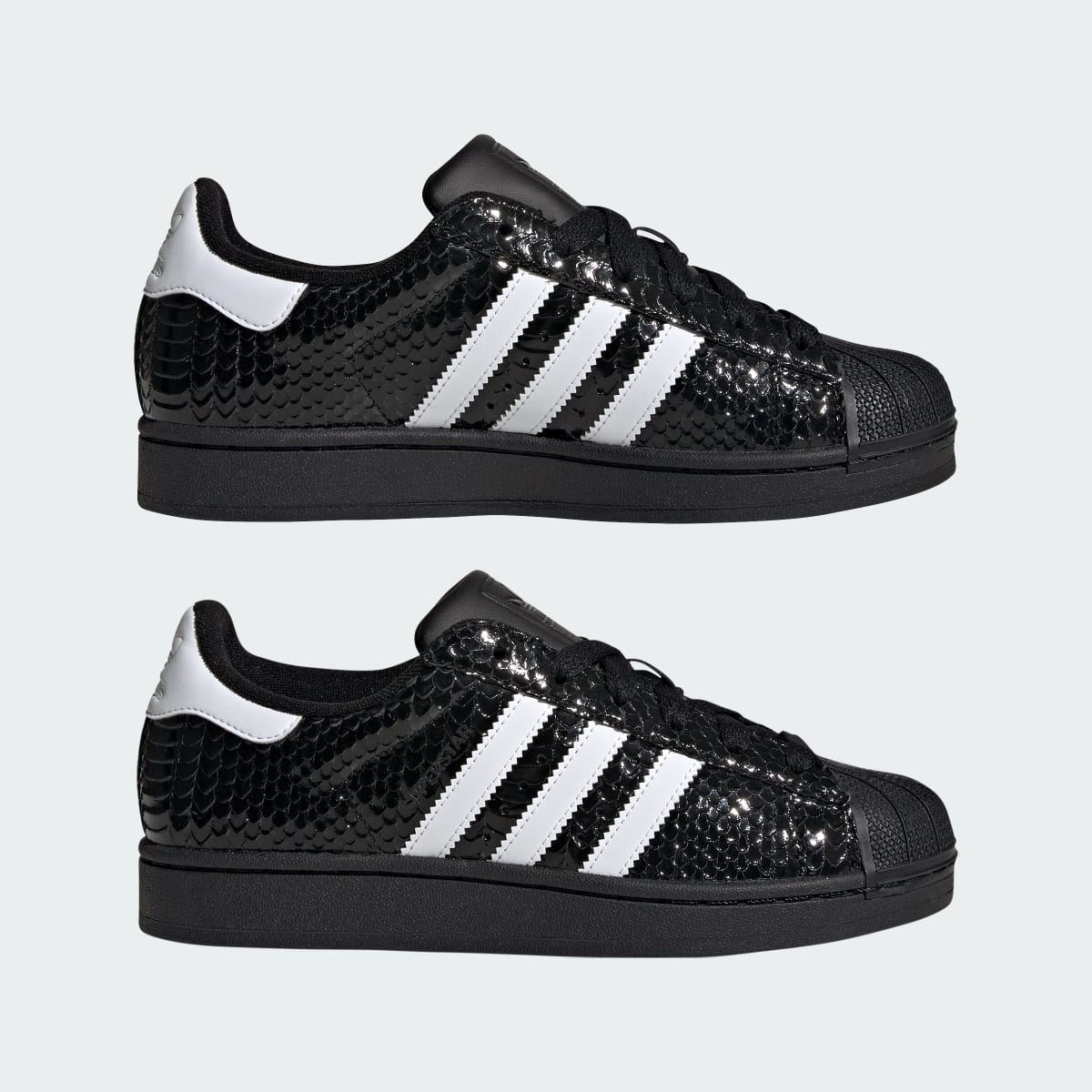 Overkicks - Adidas Superstar II Patent Snakeskin Black White (KH9019) - detalle lateral interior