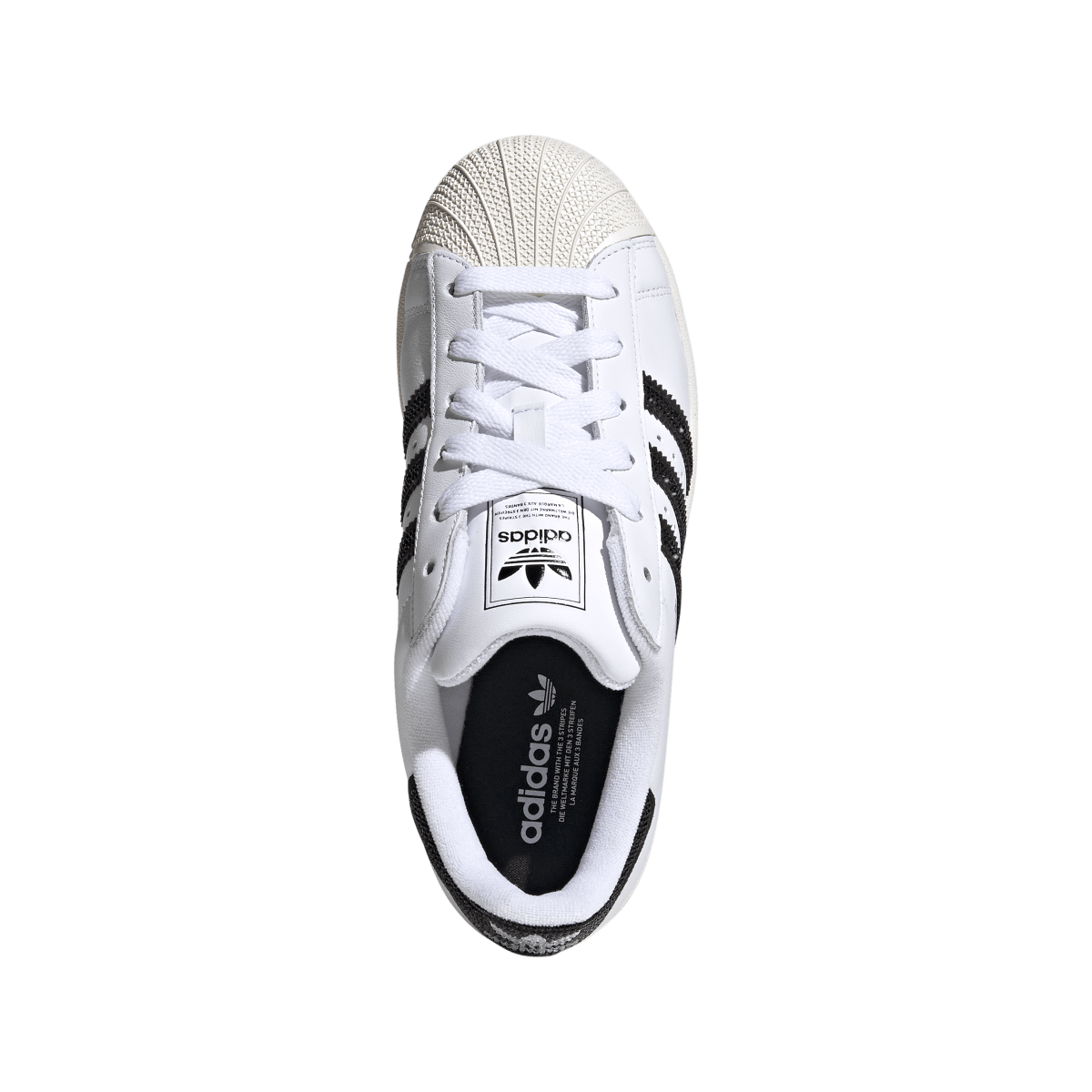Overkicks - Adidas Superstar II Rhinestone White Core Black (HQ2285) - par completo
