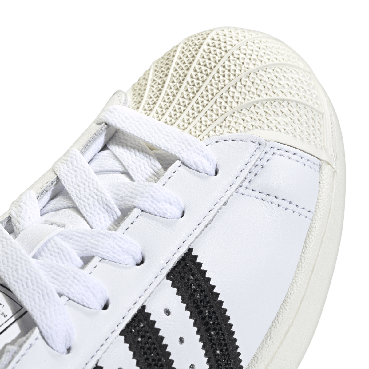 Overkicks - Adidas Superstar II Rhinestone White Core Black (HQ2285) - detalle lateral interior