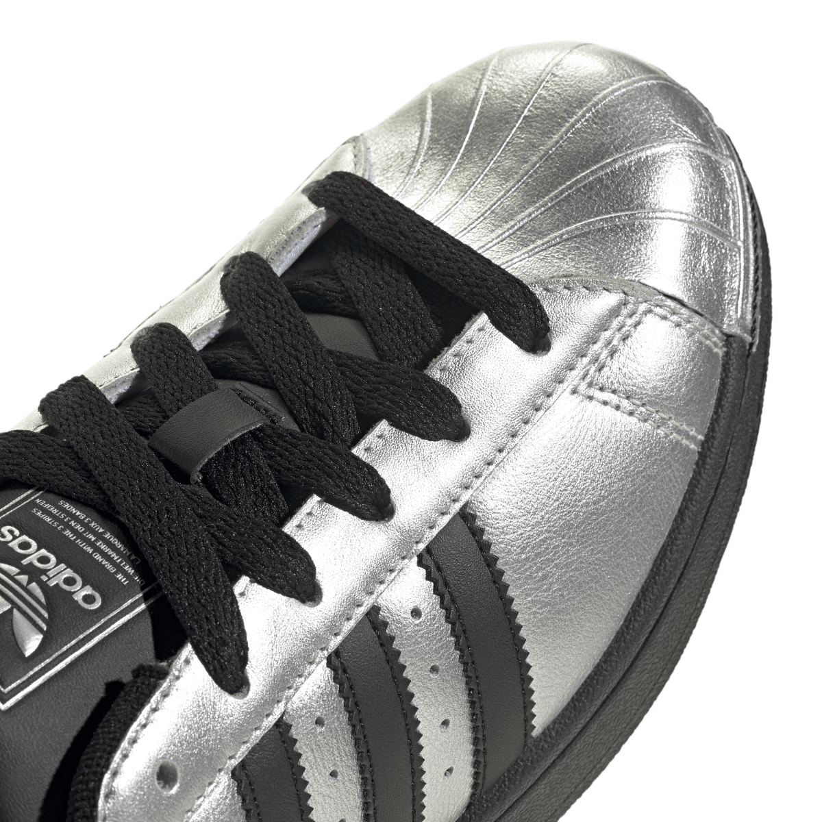 Overkicks - Adidas Superstar II Silver Metallic Black (IH1599) - detalle lateral interior