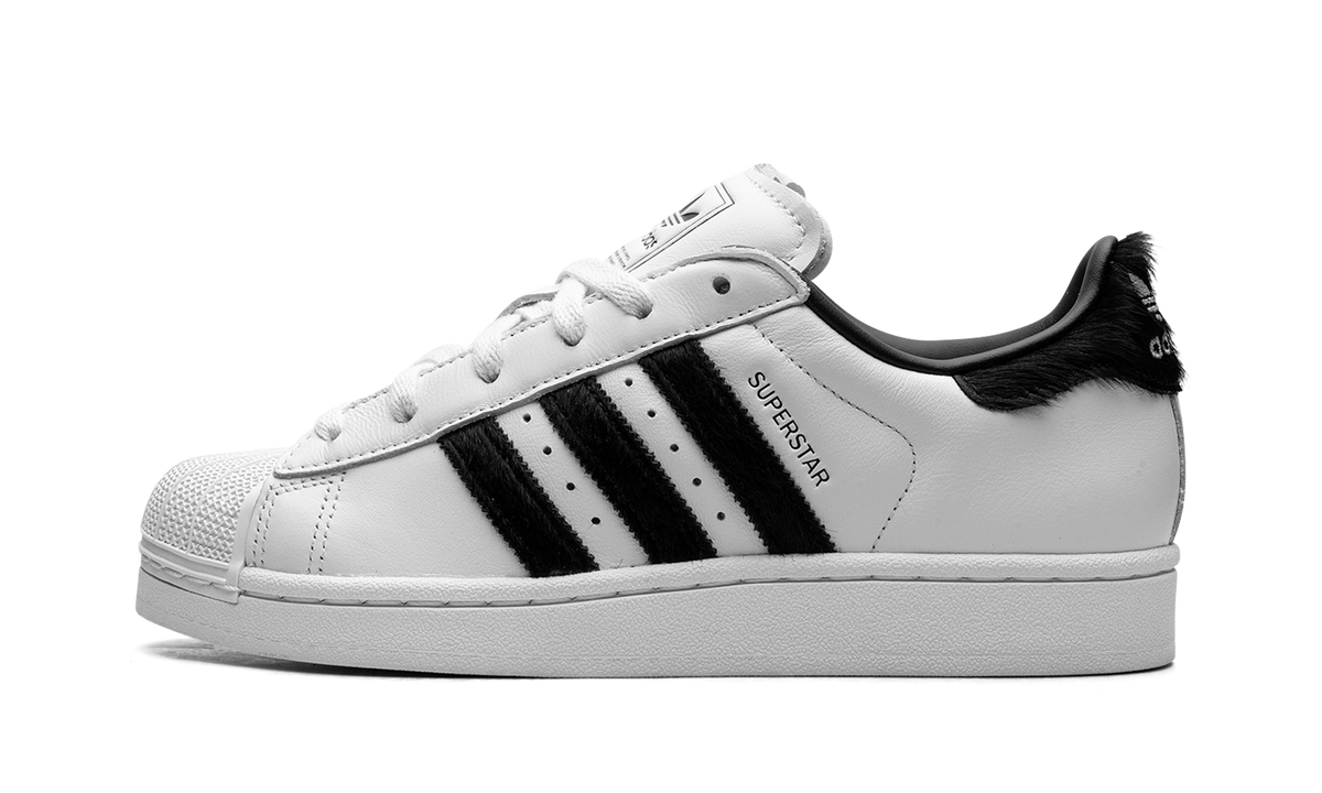 Overkicks - Adidas Superstar II White Black Pony Hair (JH7052) - vista lateral