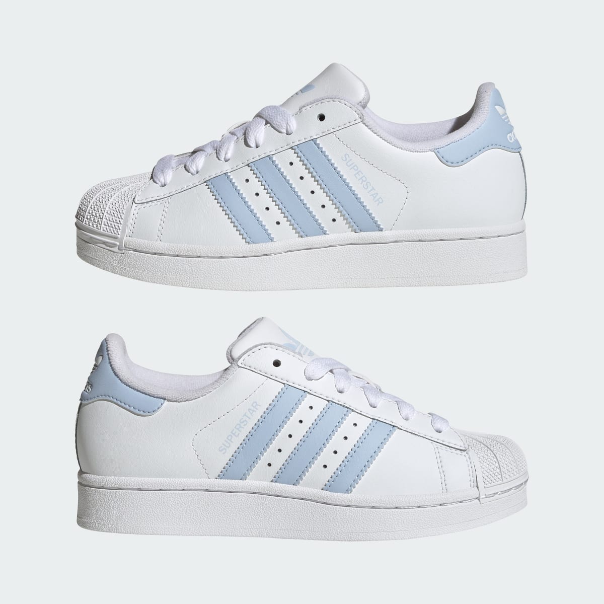 Overkicks - Adidas Superstar II White Crystal Sky (JR9864) - detalle lateral interior