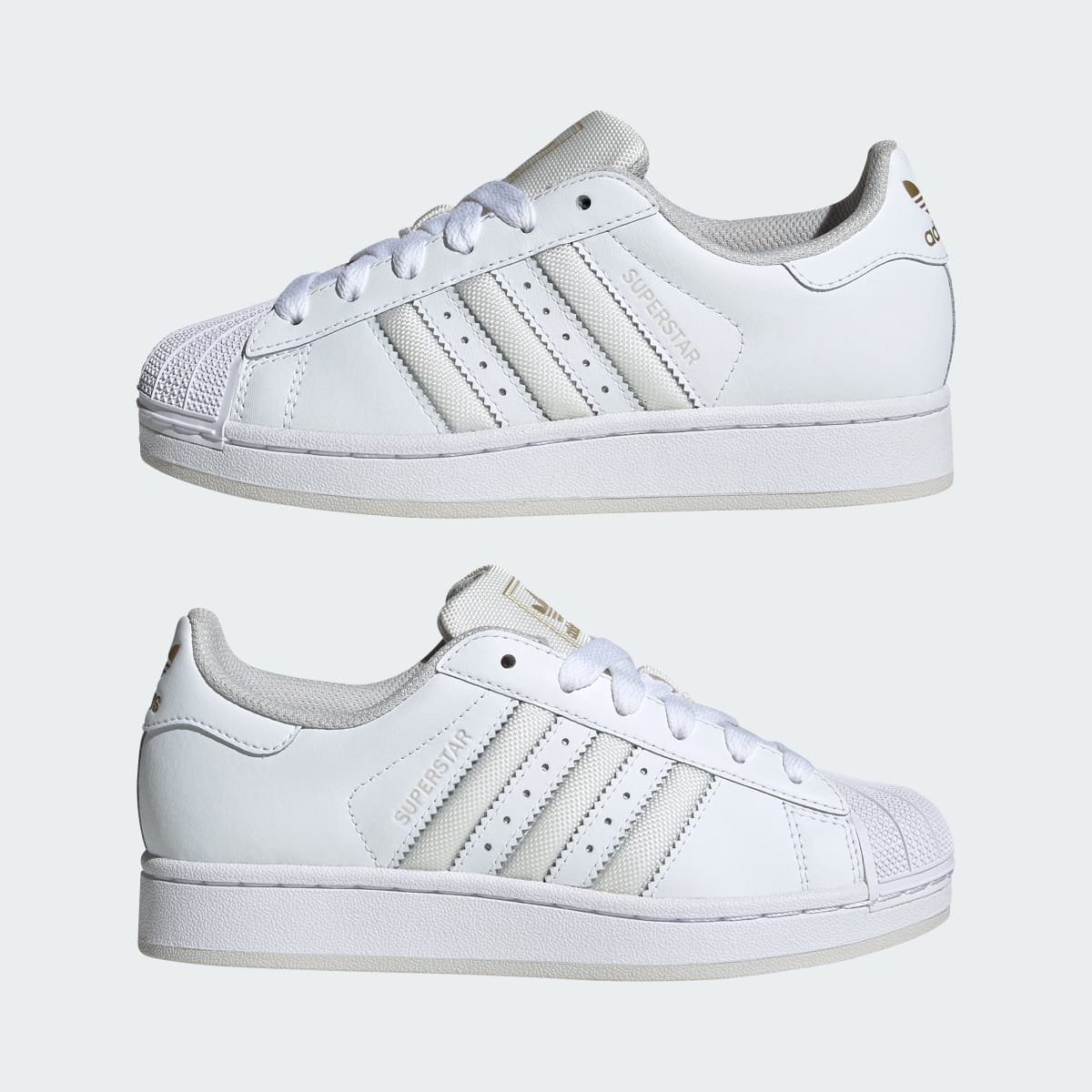 Overkicks - Adidas Superstar II White Grey One (JR9869) - detalle lateral interior