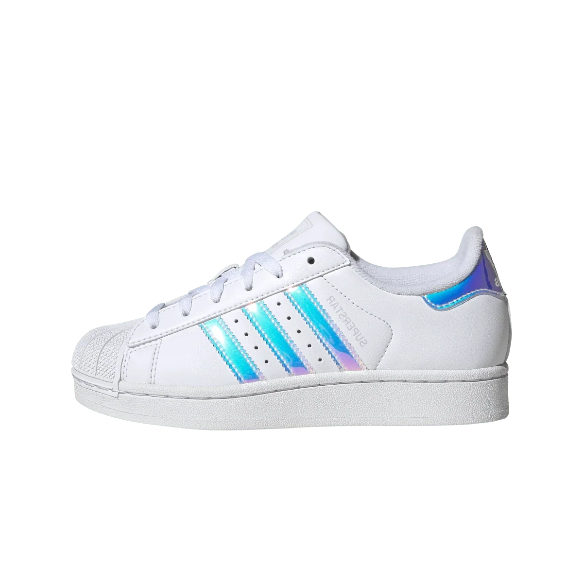 Overkicks - Adidas Superstar II White Iridescent Stripes (GS) (JQ2803) - vista lateral
