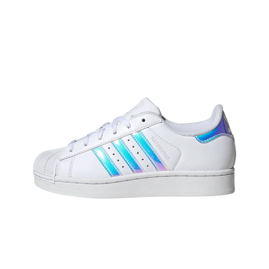 Overkicks - Adidas Superstar II White Iridescent Stripes (GS) (JQ2803) - vista lateral