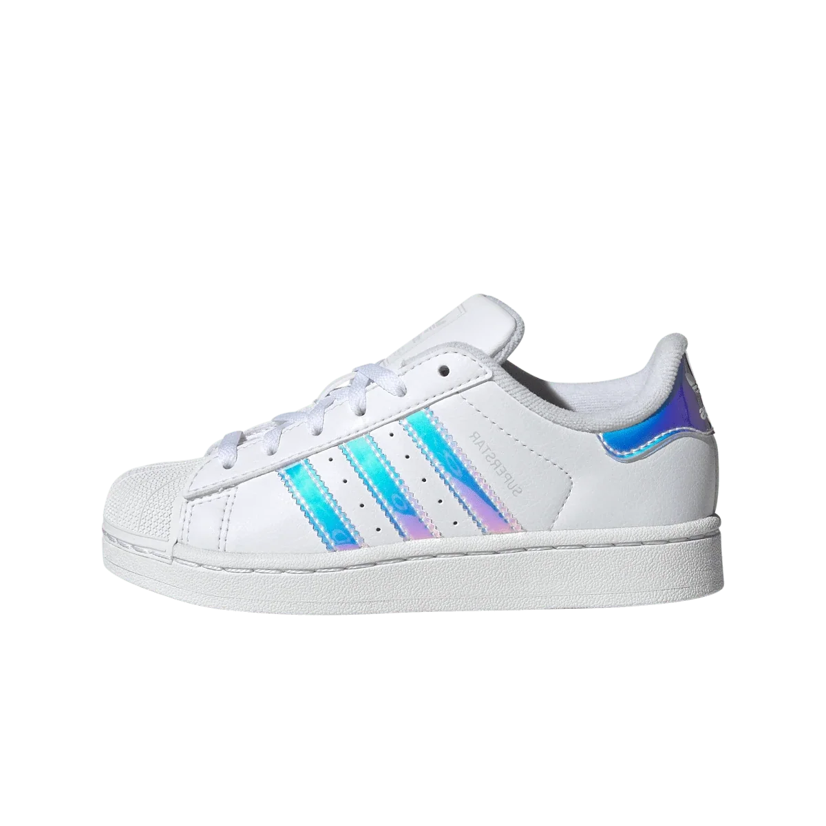 Overkicks - Adidas Superstar II White Iridescent Stripes (PS) (JQ1789) - vista lateral