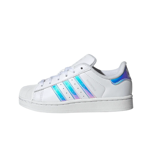 Overkicks - Adidas Superstar II White Iridescent Stripes (PS) (JQ1789) - vista lateral