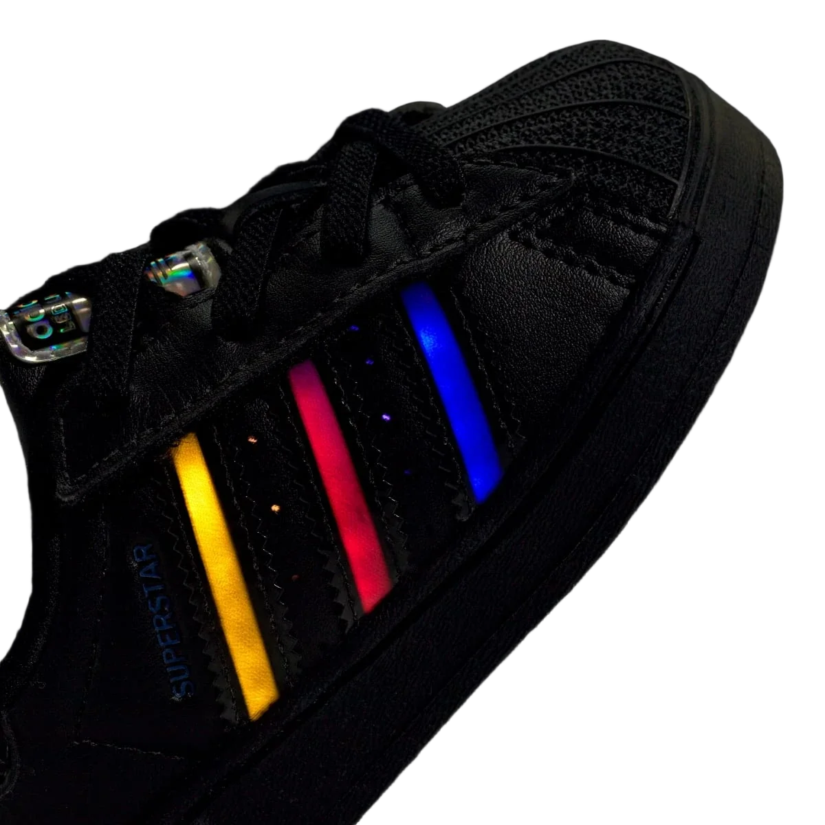Overkicks - Adidas Superstar LED Lights Comfort Closure Core Black Preloved Violet (TD) (JS1295) - imagen 10