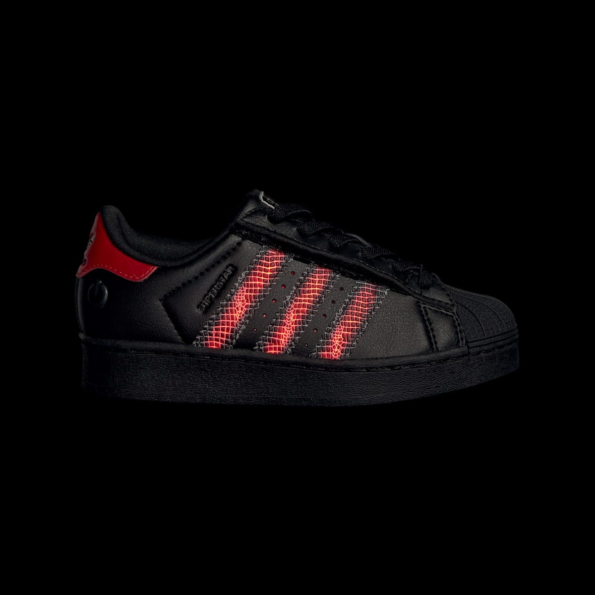 Overkicks - Adidas Superstar LED Lights Comfort Closure Core Black Red (PS) (IH6388) - imagen 5