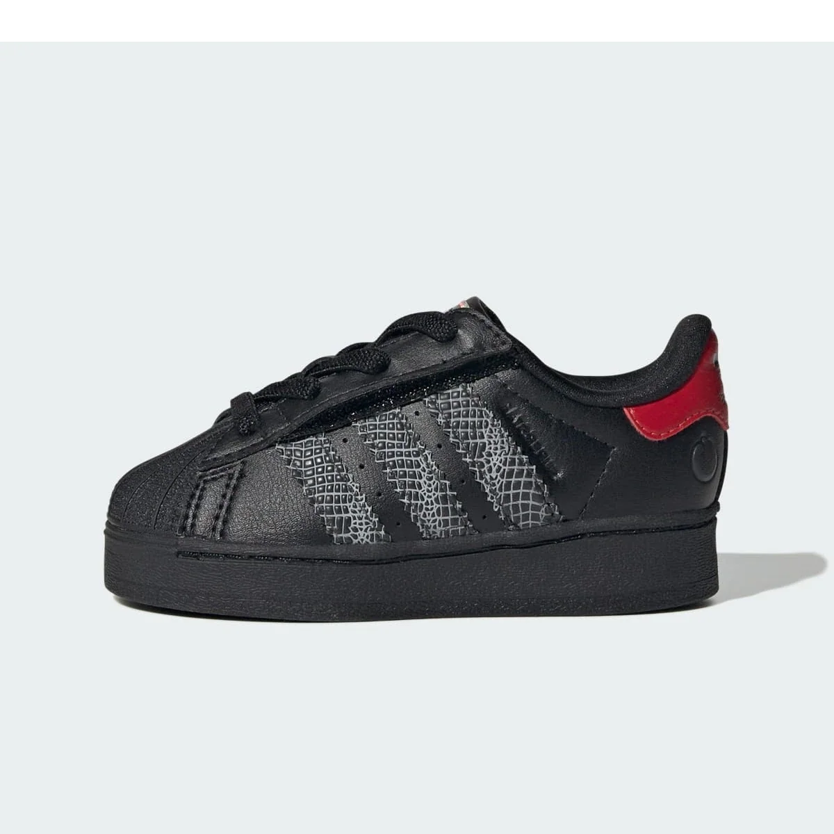Overkicks - Adidas Superstar LED Lights Comfort Closure Core Black Red (TD) (IH6392) - vista lateral