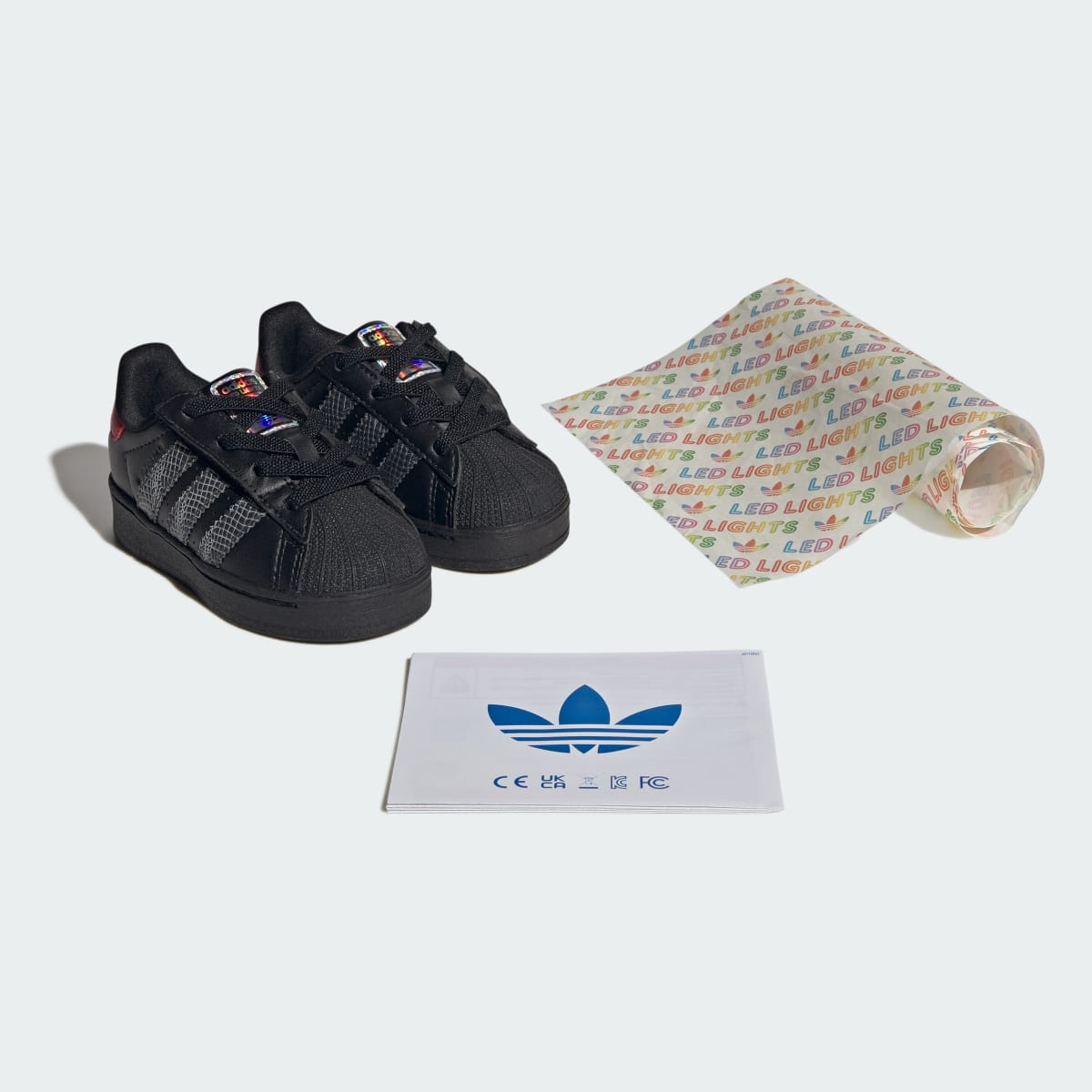 Overkicks - Adidas Superstar LED Lights Comfort Closure Core Black Red (TD) (IH6392) - imagen 4