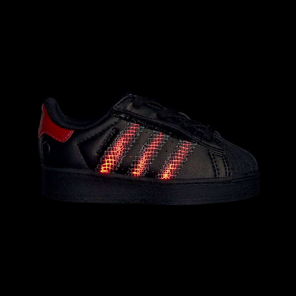 Overkicks - Adidas Superstar LED Lights Comfort Closure Core Black Red (TD) (IH6392) - imagen 5