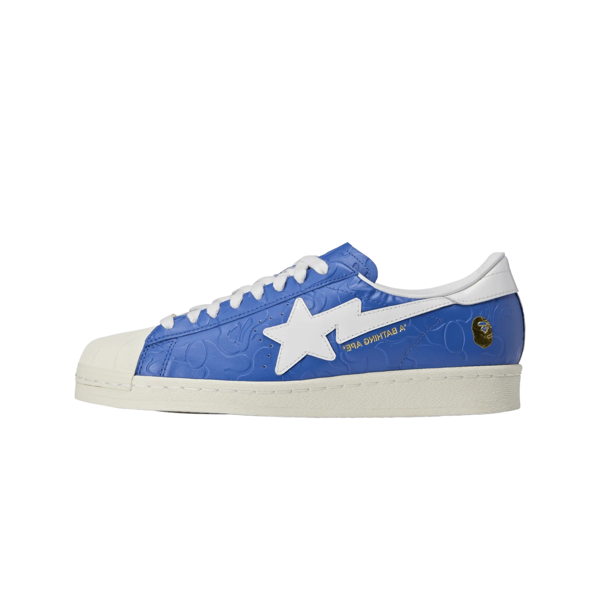 Overkicks - Adidas Superstar Vintage Bape Blue White (JR2702) - vista lateral