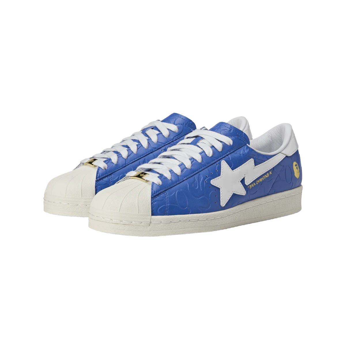 Overkicks - Adidas Superstar Vintage Bape Blue White (JR2702) - vista trasera